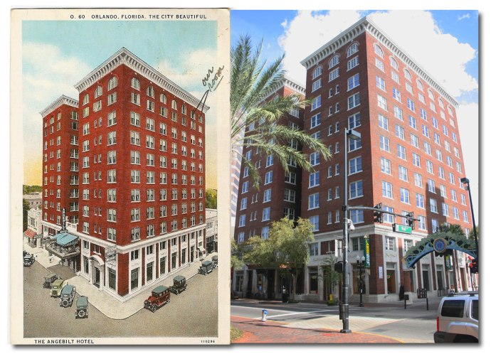 The Angebilt Hotel in the 1930's and the building today.