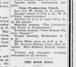 From the 1914 Morning Sentinel "Visitors and strangers" were welcomed to all services.